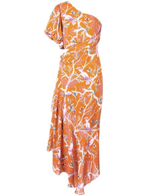 Shop orange Johanna Ortiz one shoulder printed dress with Express ...