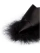 Simone Rocha Feather-trimmed satin backless loafers