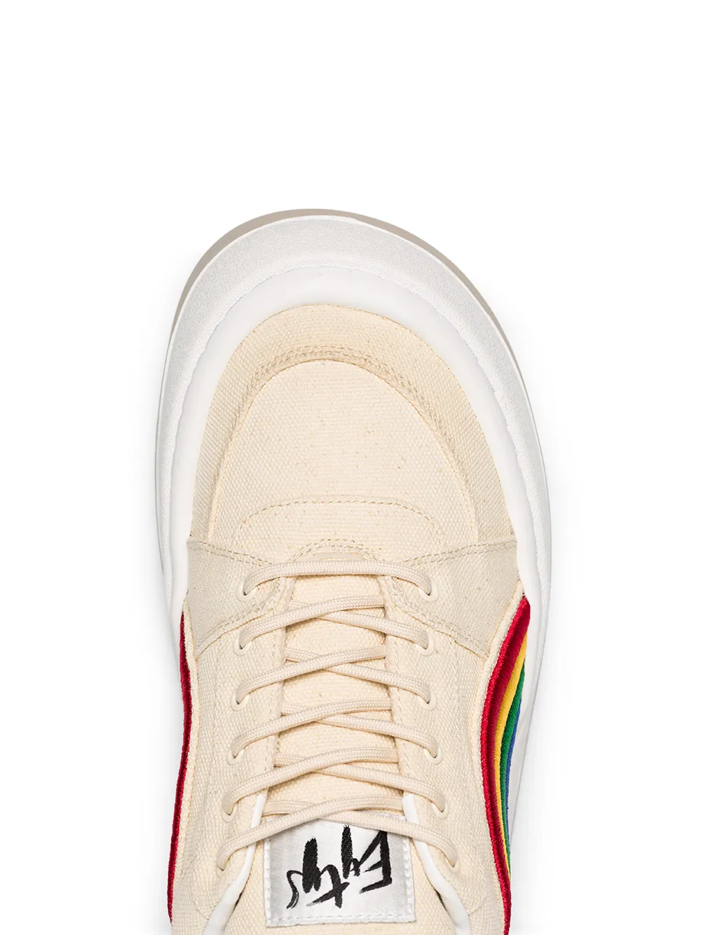 EYTYS sherbet Sonic rainbow embroidered canvas low-top sneakers Neutrals