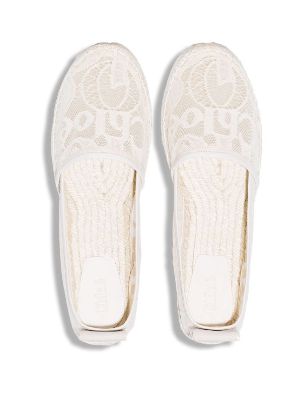 Chloé Woody Lace Logo Espadrilles 