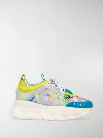 blue and yellow versace sneakers