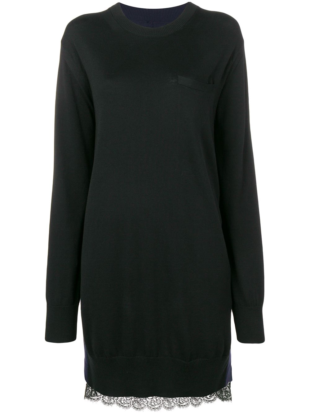 Sacai Panelled Sweater Dress In 蓝色