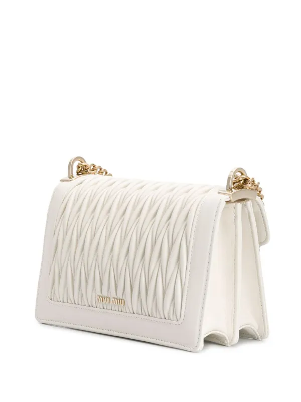 Miu Miu Confidential Matelassé Crossbody Bag - White for Women