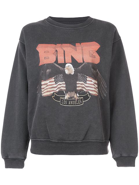 ANINE BING logo patch sweatshirt