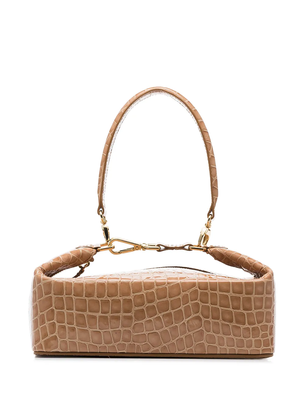 Rejina Pyo Bags REJINA PYO BROWN OLIVIA CROCODILE-EMBOSSED LEATHER BOX BAG