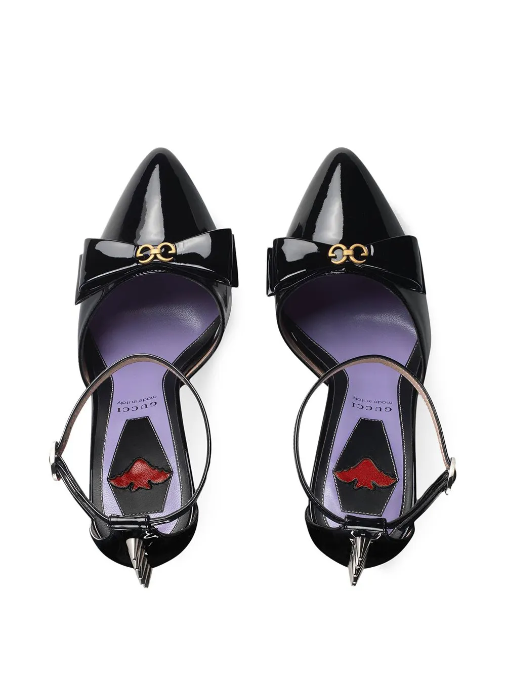 Gucci pumps van lakleer met strik Zwart