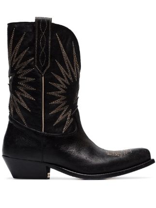 golden goose black cowboy boots