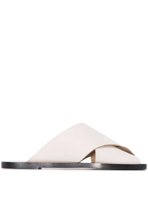 Atp Atelier Alicia Crossover Strap Sandals In White
