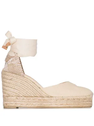 cream Carina 80 ankle tie wedge sandals by Castañer, available on farfetch.com for $176 Kate Middleton Shoes SIMILAR PRODUCT