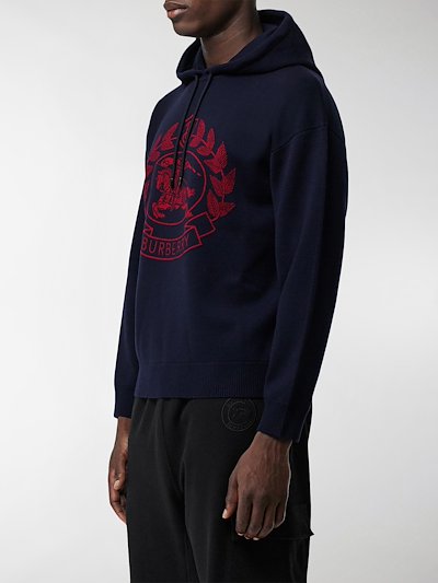 Burberry crest print hoodie blue | MODES