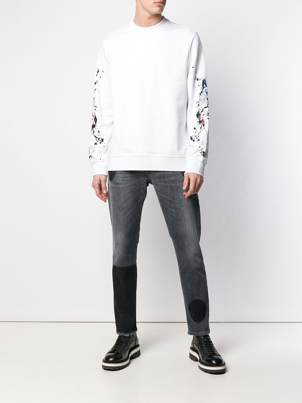 Diesel Black Gold Paint Splattered Boxy Sweatshirt - Farfetch