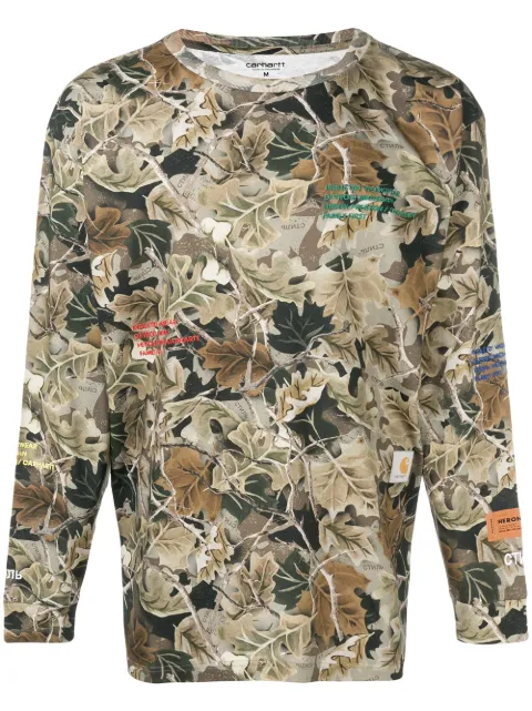 Heron Preston Heron Preston x Carhartt WIP Langarmshirt mit Blatt-Print