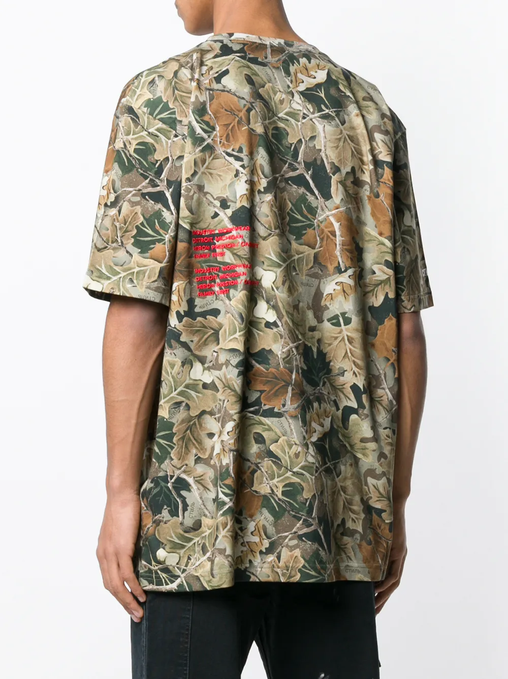 Heron Preston T-shirt met bladerenprint Groen