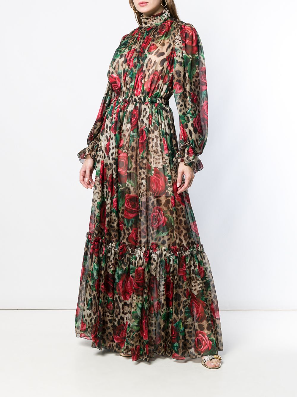 фото Dolce & gabbana леопардовое платье макси с принтом