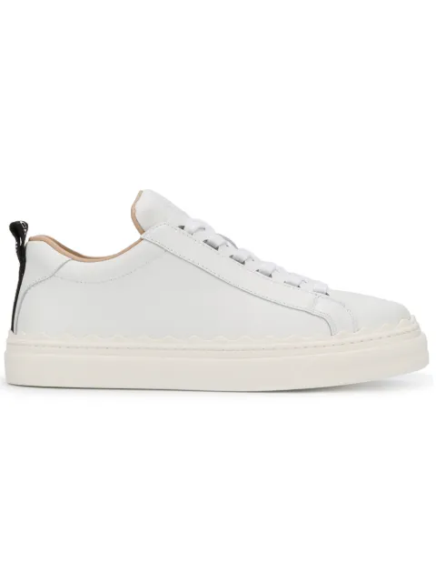 Click to view more detailed imagery on our partner's website ChloÉ Lauren Scallop-Edge Leather Trainers In White