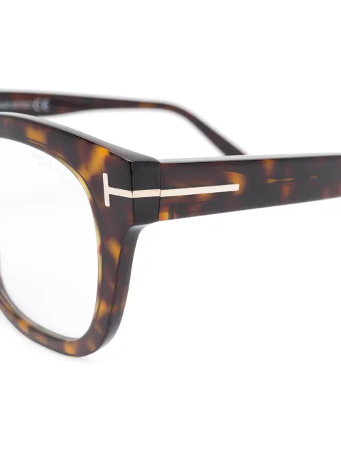Tom Ford Rectangle Frame Glasses In 棕色
