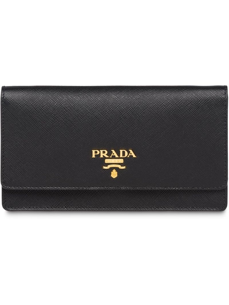 Prada Saffiano chain wallet black | MODES