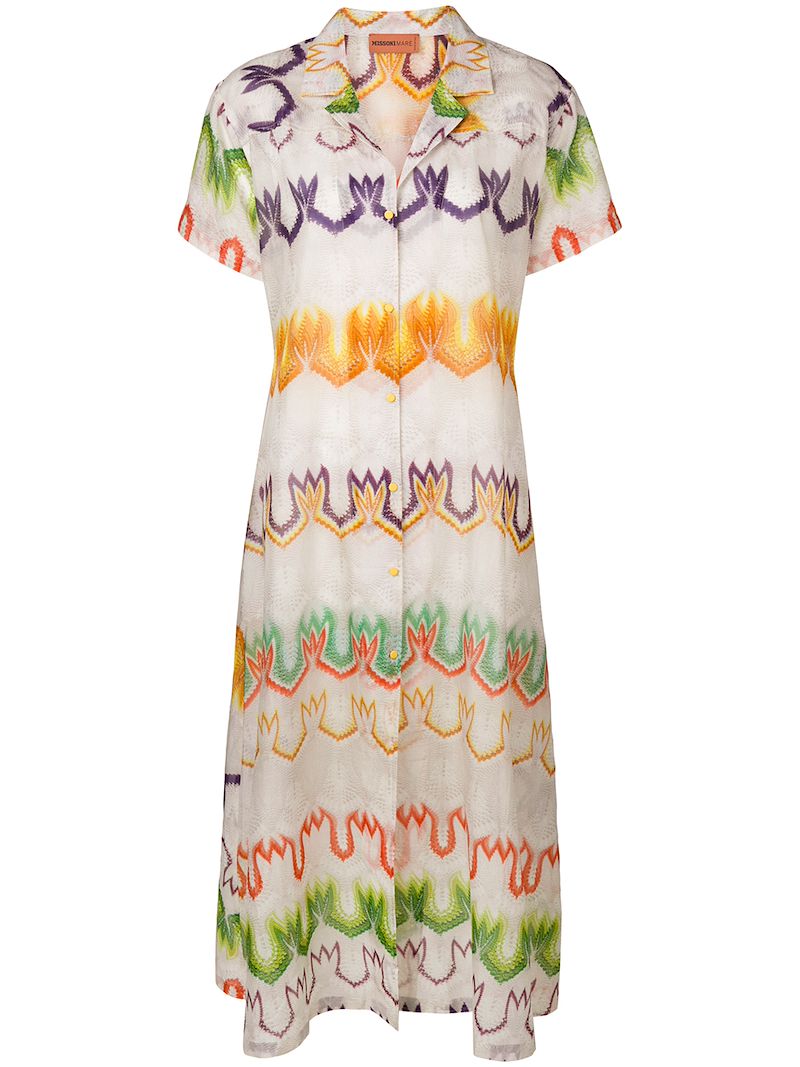 Missoni Mare платье-рубашка с вышивкой