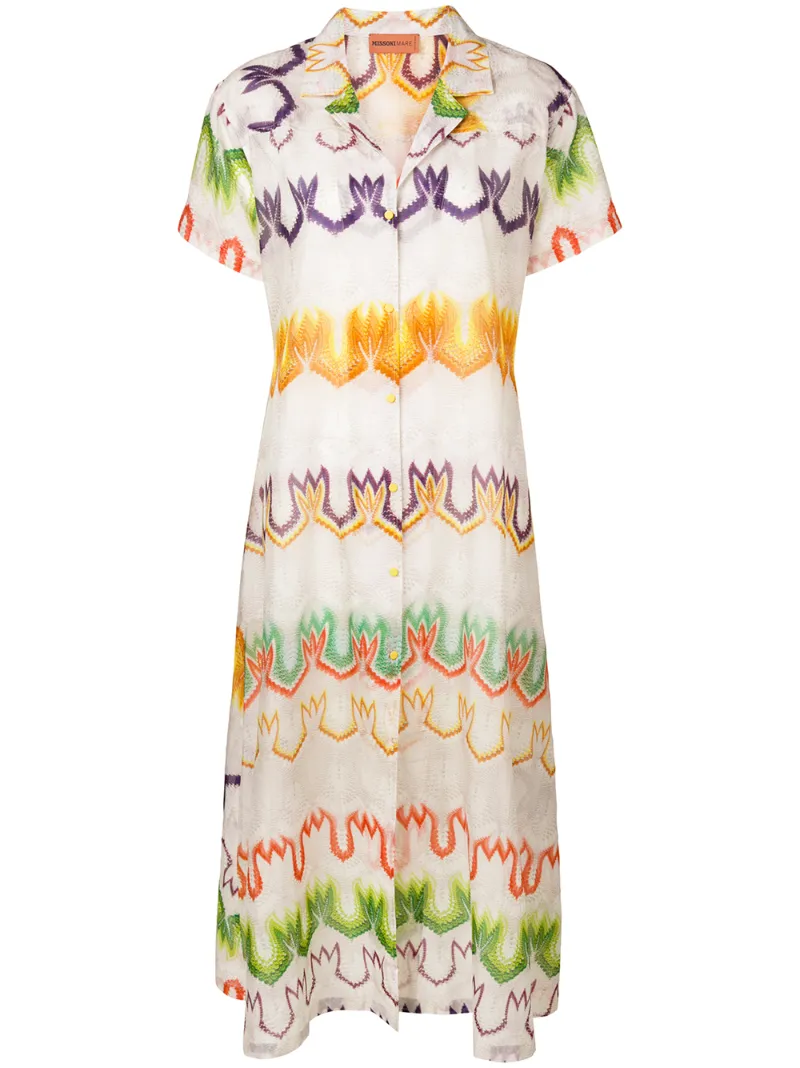 Missoni Mare платье-рубашка с вышивкой