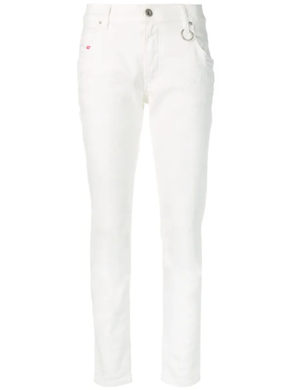 white slim fit jeans