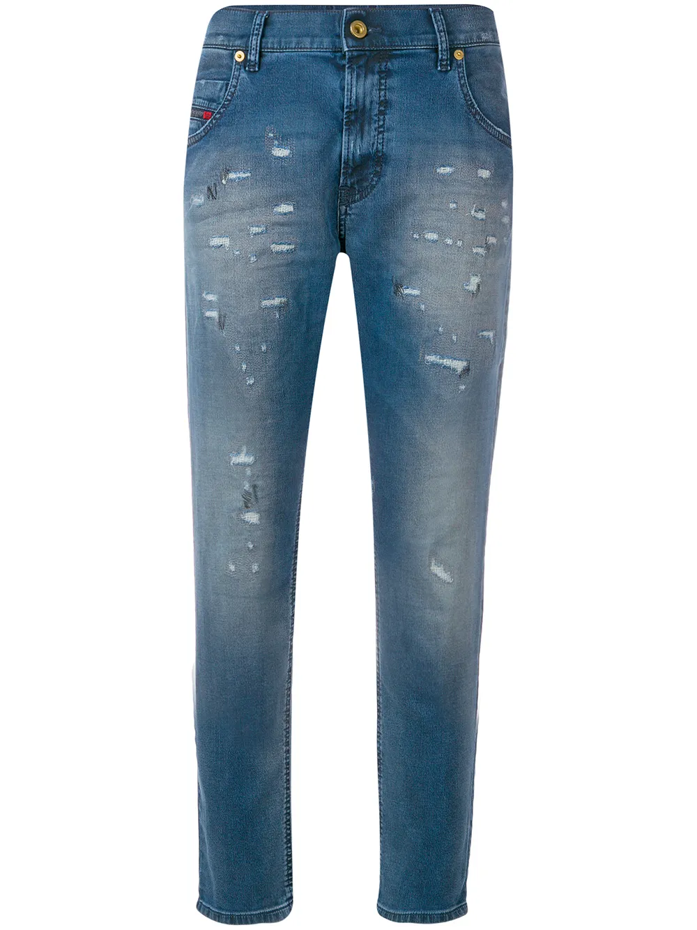 Diesel Boyfriend-Jeans in Distressed-Optik - Blau