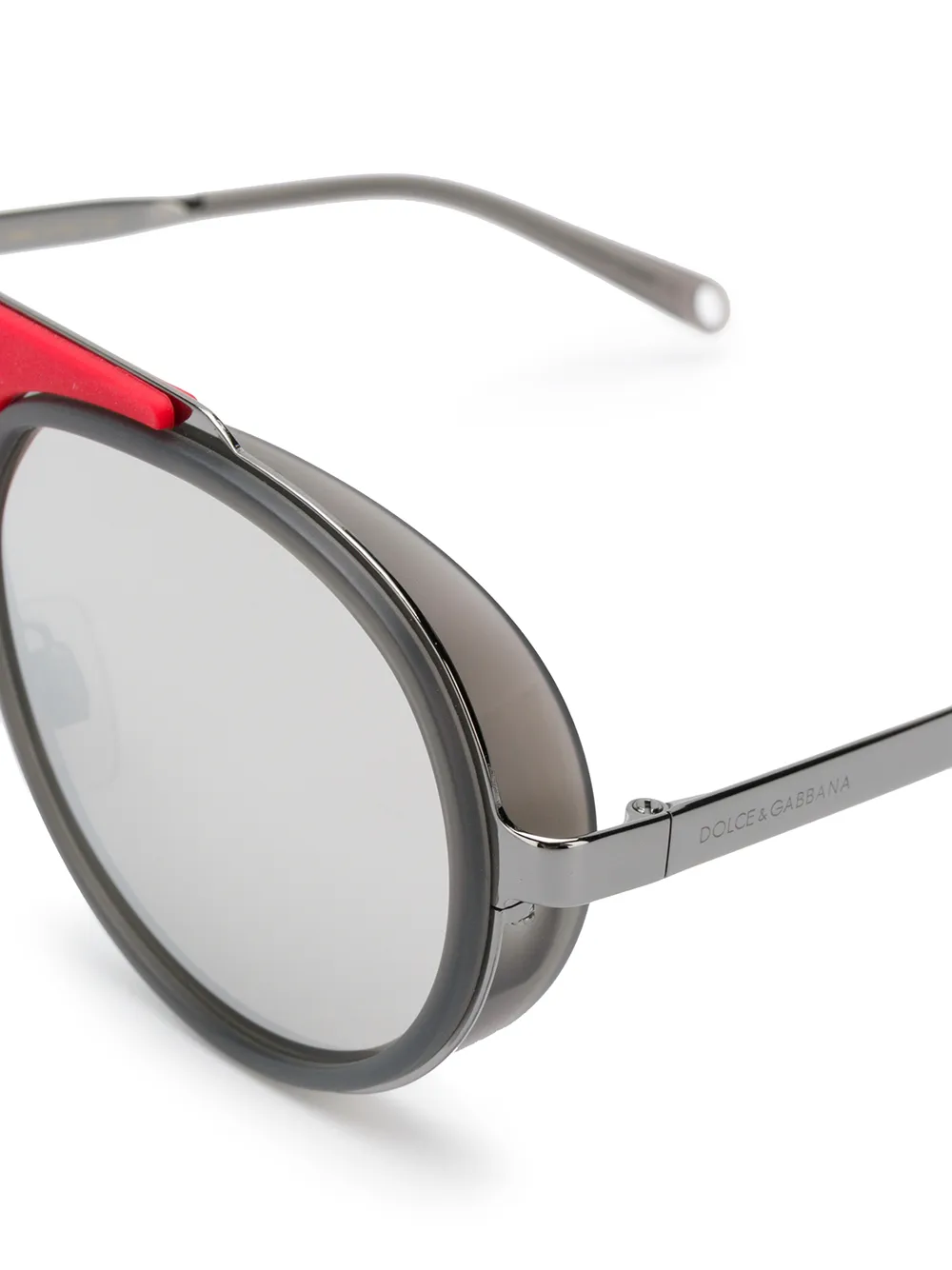 Dolce & Gabbana Eyewear piloten zonnebril met rond montuur Grijs