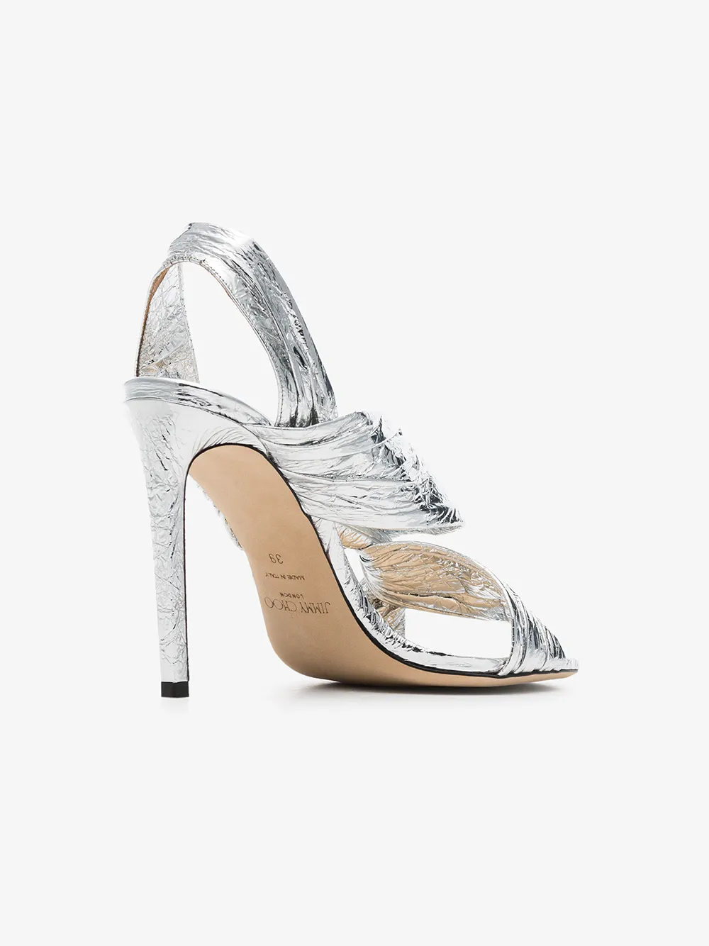 JIMMY CHOO JIMMY CHOO SILVER LALIA 100 SANDALS