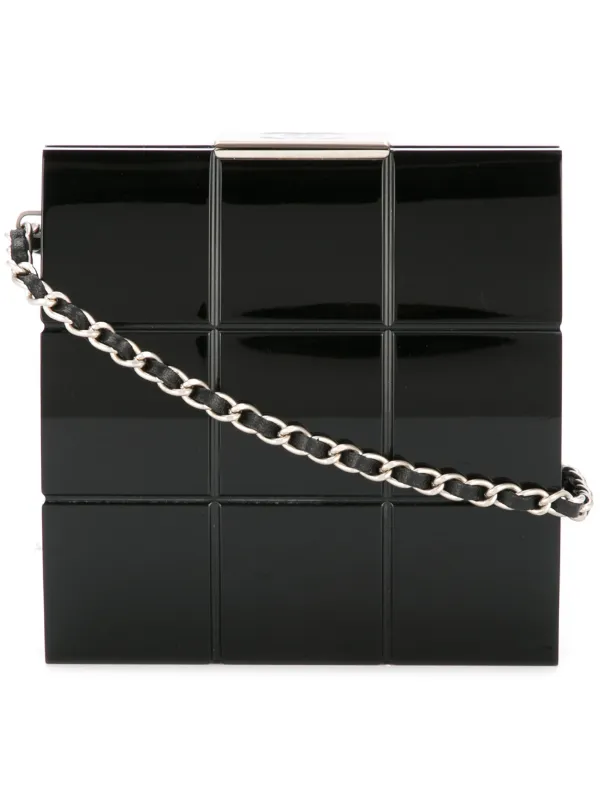 Chanel Pre-owned 2002 Choco Bar Clutch Bag in Black