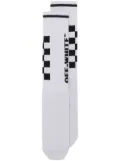 Off-White check logo knit socks - Metallic