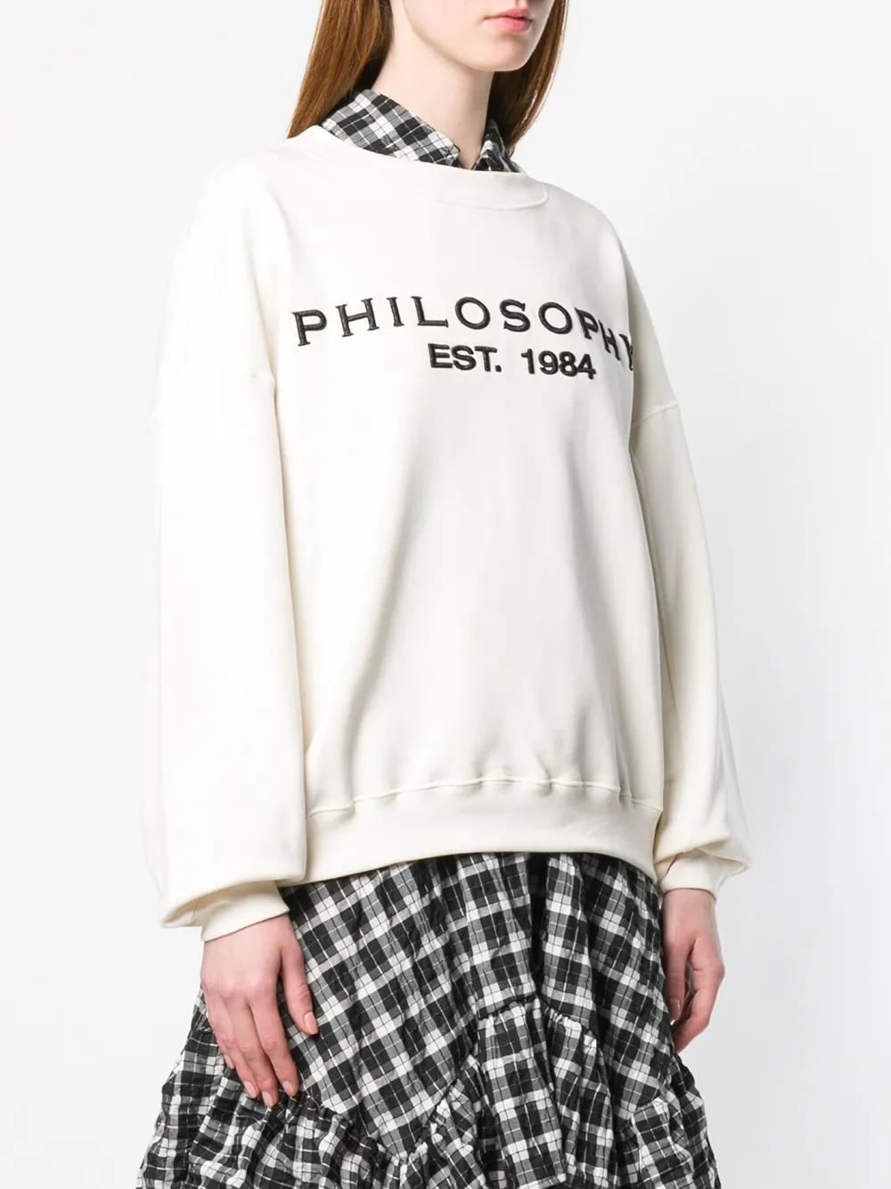 Philosophy Di Lorenzo Serafini trui met hangende mouwen en logo Beige