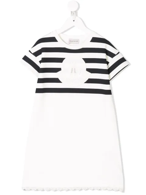 MONCLER striped logo patch dress