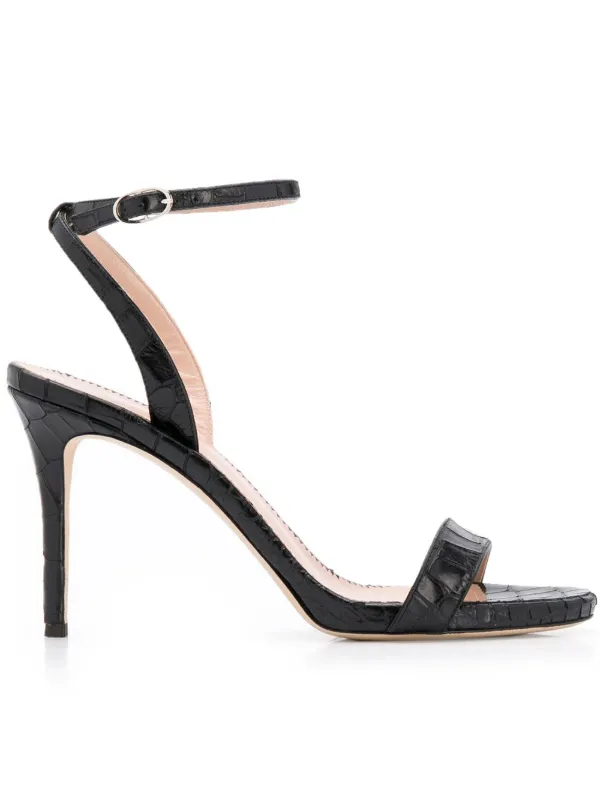 croc effect sandals