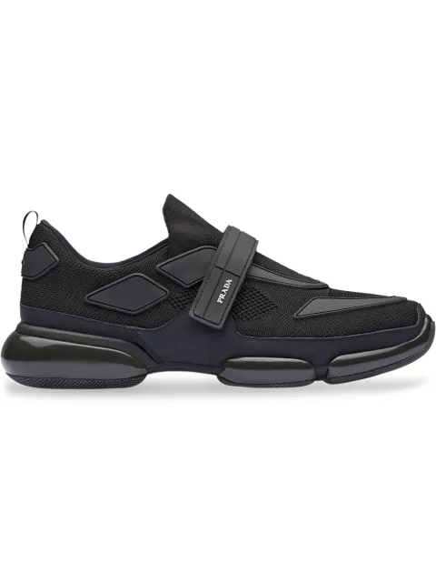 Click to view more detailed imagery on our partner's website Prada 'cloudbust' Textile Hook-and-loop Strap Panelled Neoprene Sneakers In Black