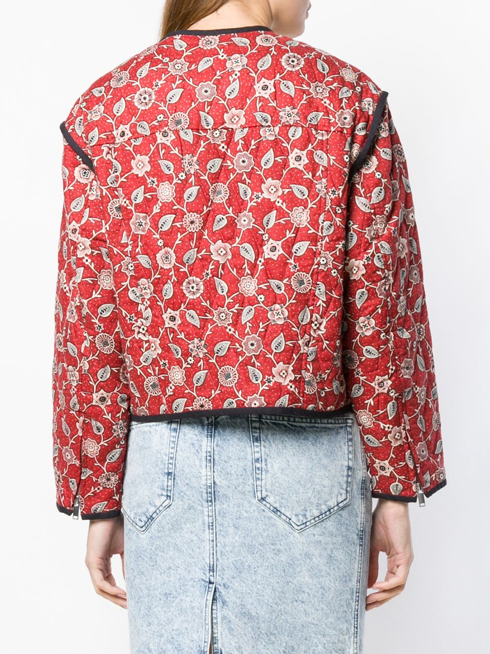 фото Isabel Marant Étoile куртка-бомбер с цветочным принтом