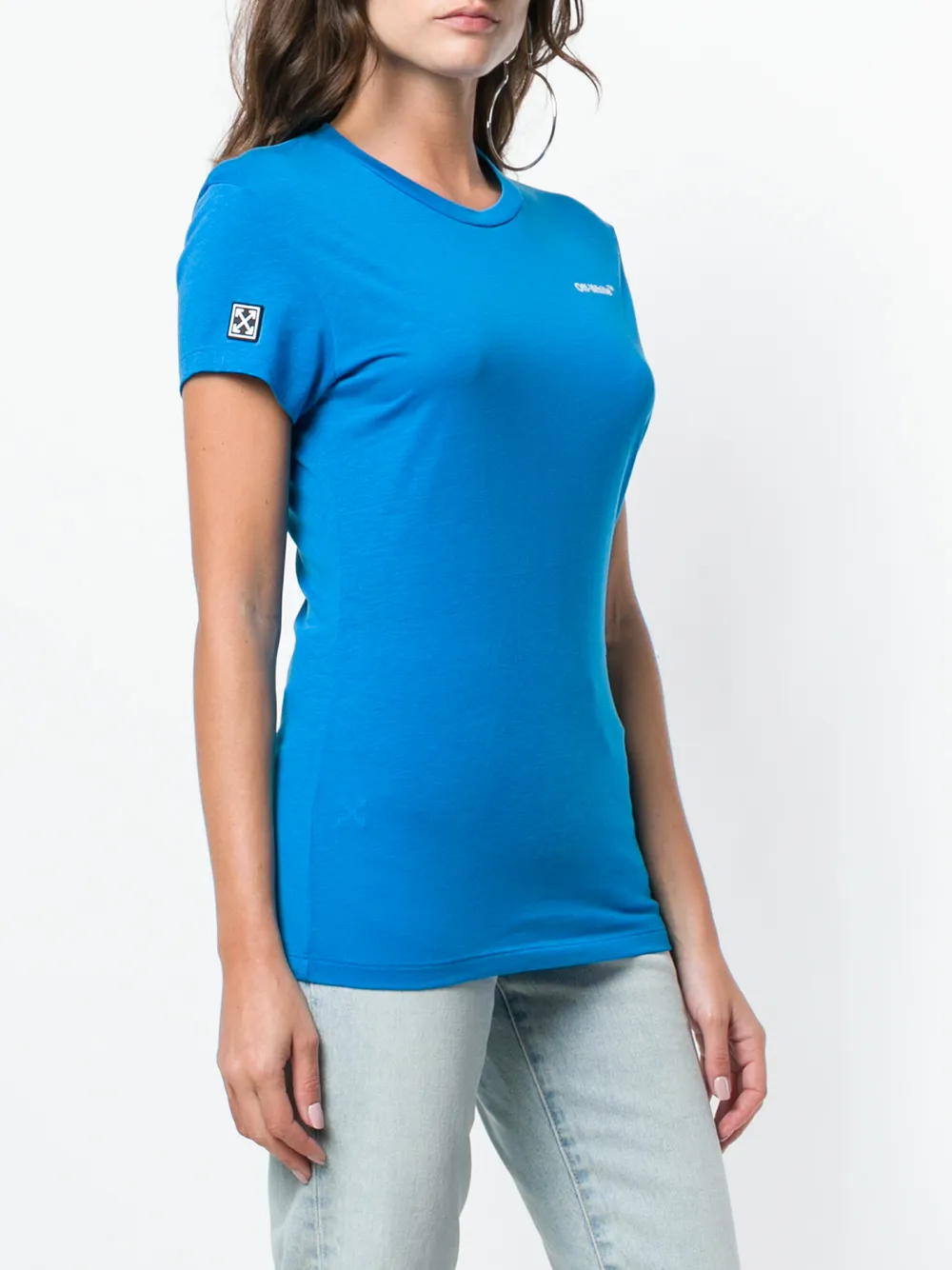Off-White T-shirt met logoprint Blauw