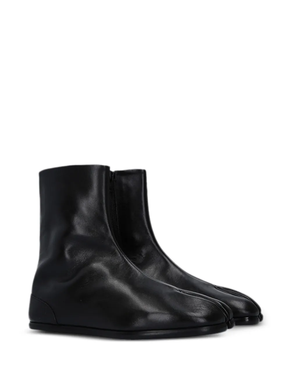 Maison Margiela Tabi Leather Ankle Boots | Black | FARFETCH