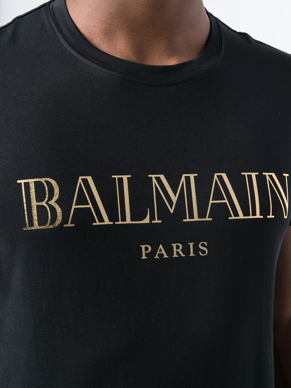 фото Balmain футболка с логотипом металлик