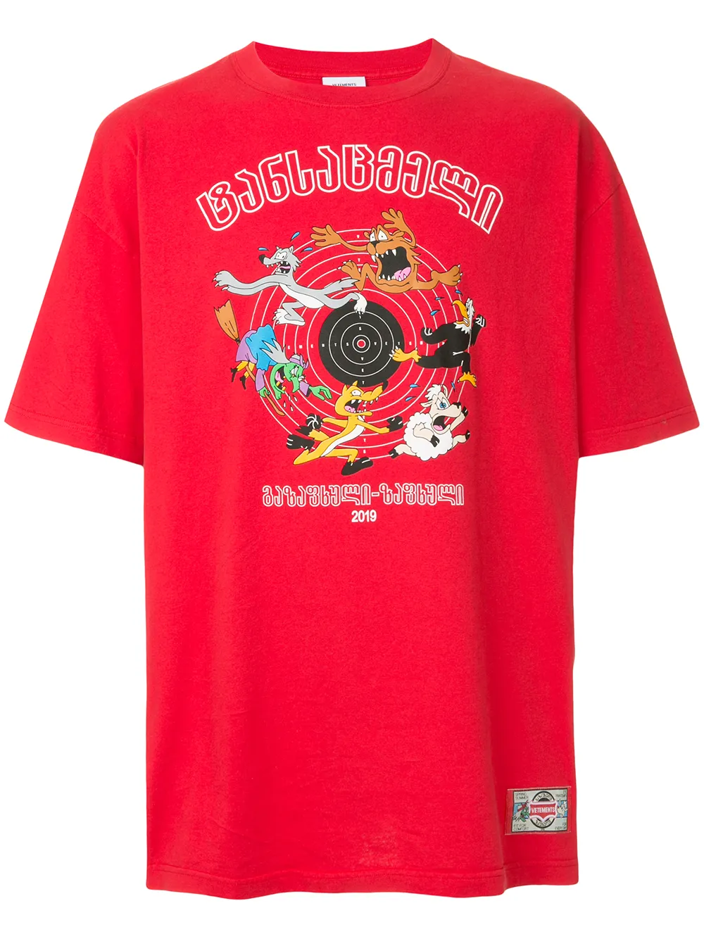 

VETEMENTS playera con estampado de dibujos - Rojo