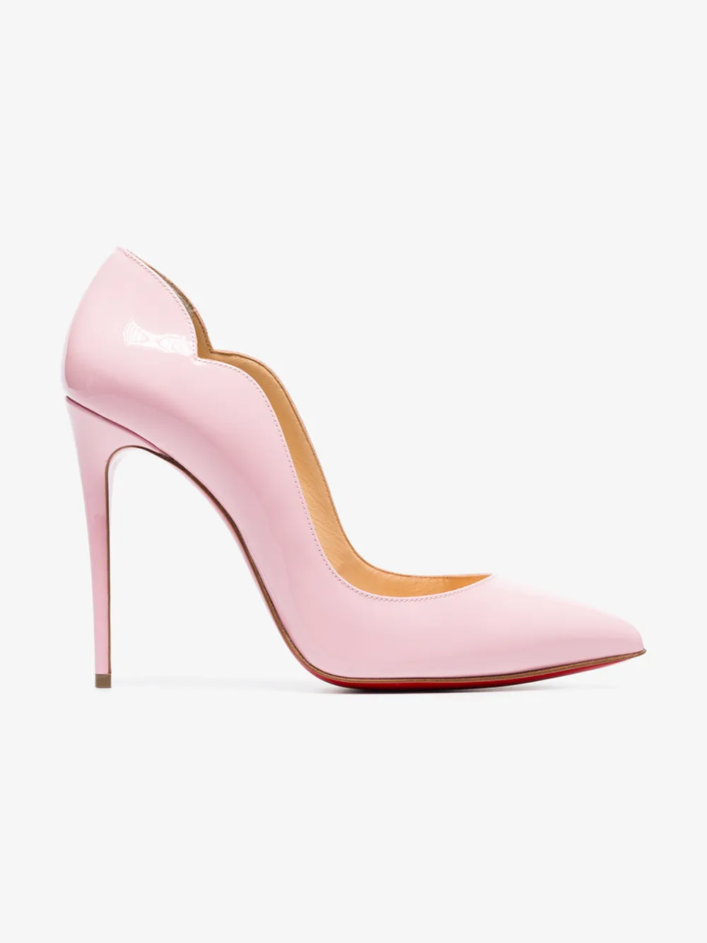 Christian Louboutin Hot Chick 100 Patent Red Sole Pumps In P355 Pink