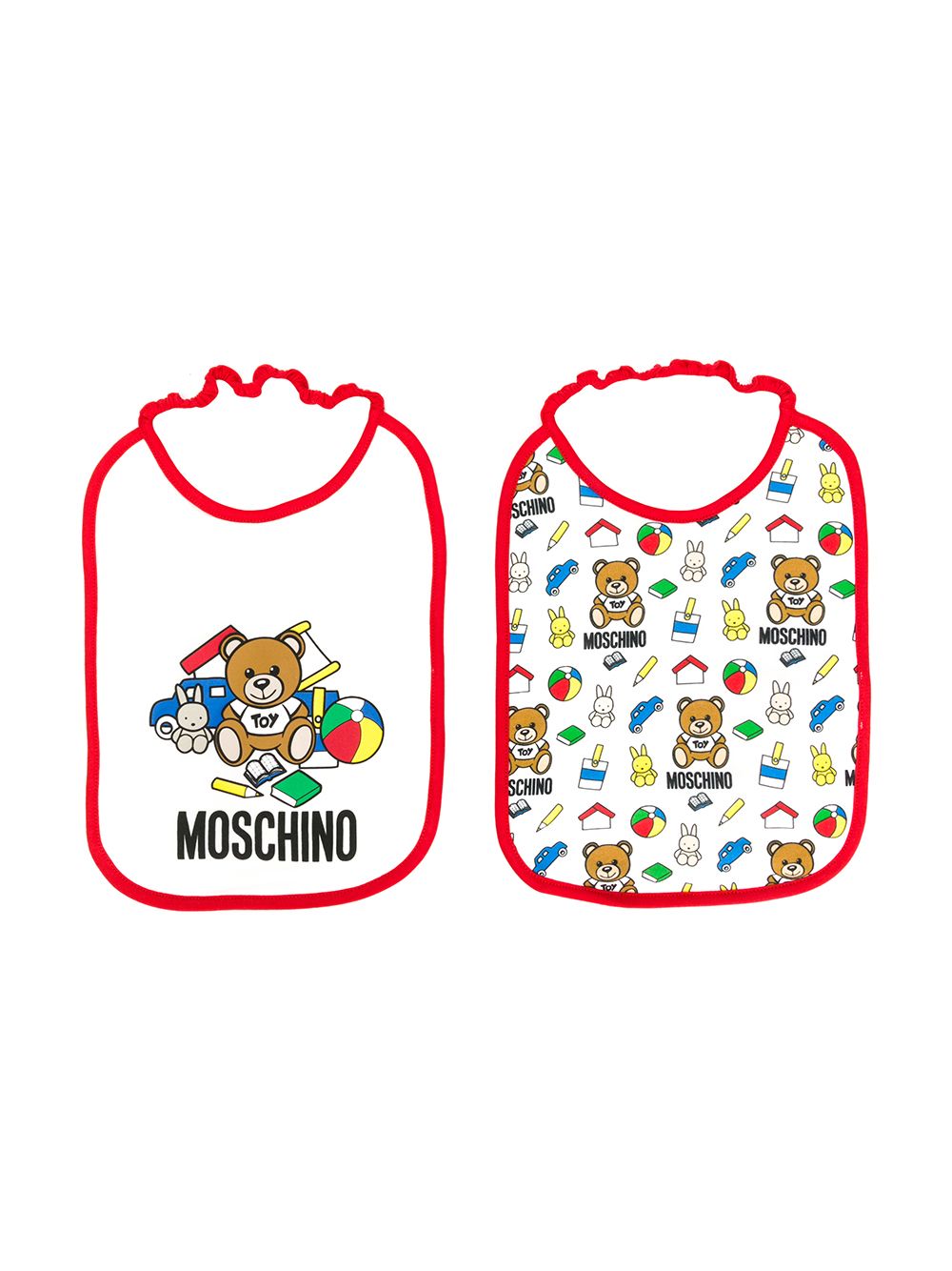 фото Moschino kids набор из двух нагрудников с логотипом
