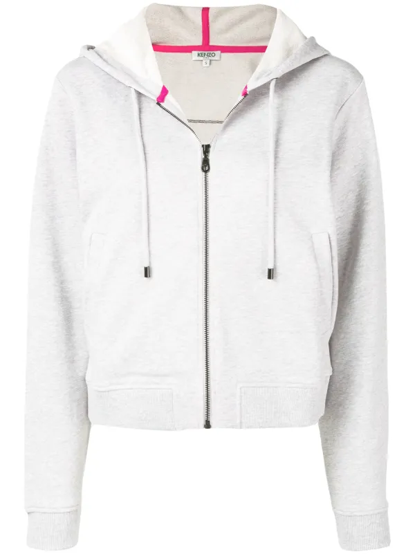 embroidered zip hoodie