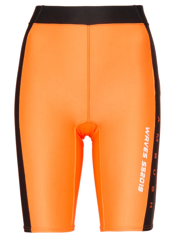 orange cycling shorts women's