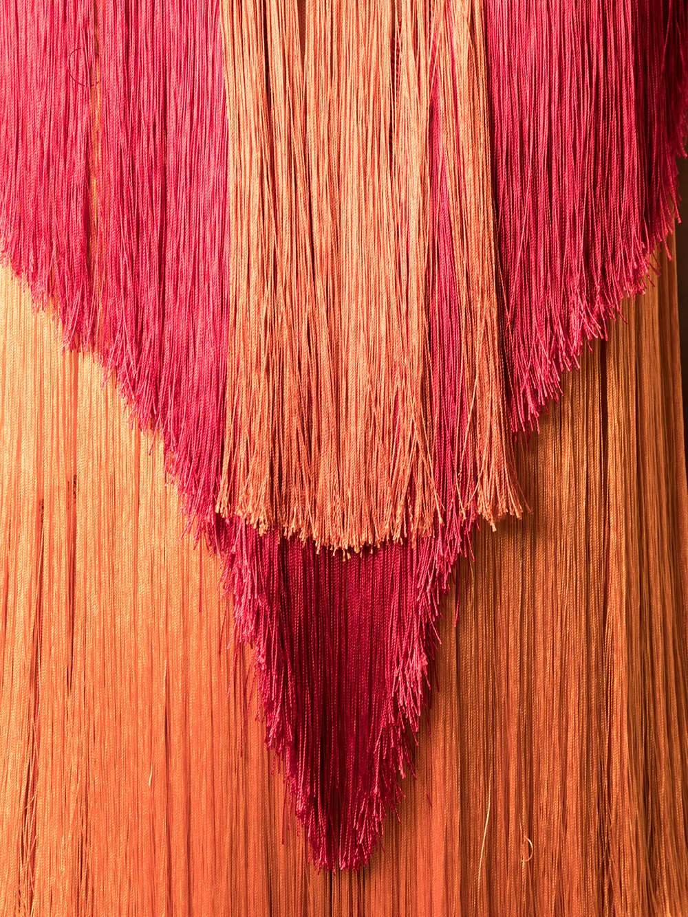 Alberta Ferretti maxi jurk met franje Oranje