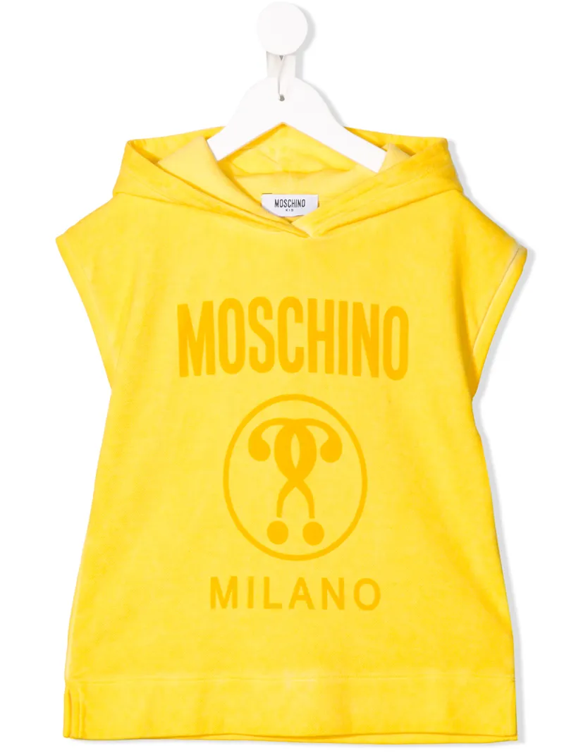 Moschino Kids футболка с капюшоном и логотипом