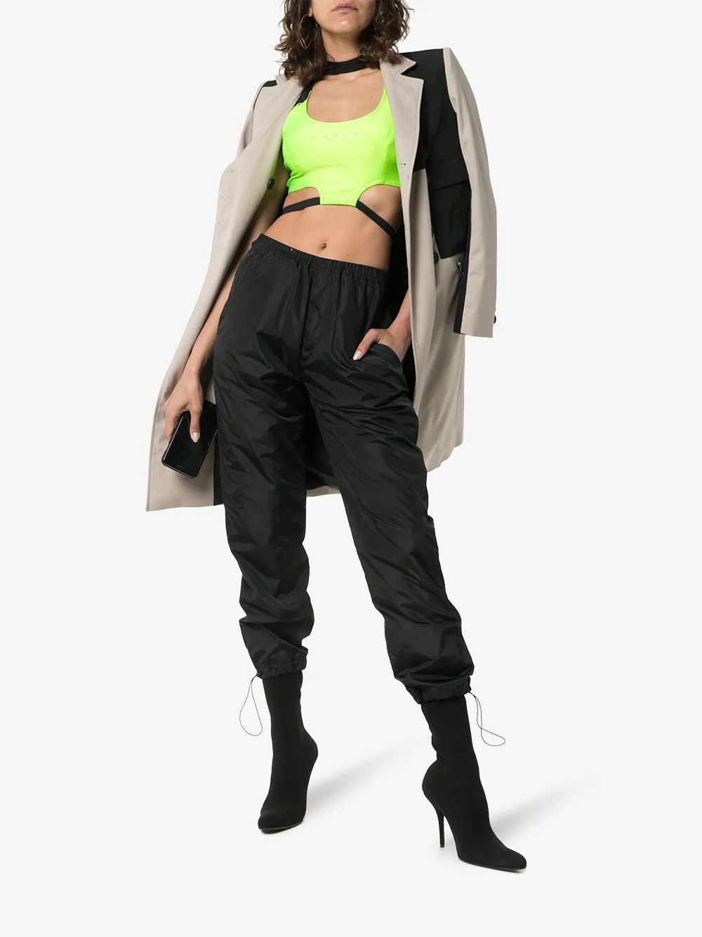 Ambush Tops AMBUSH WAVES BEACH LOGO PRINT CROPPED TOP