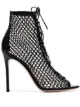 Image 1 of Gianvito Rossi black 105 net lace-up leather boots