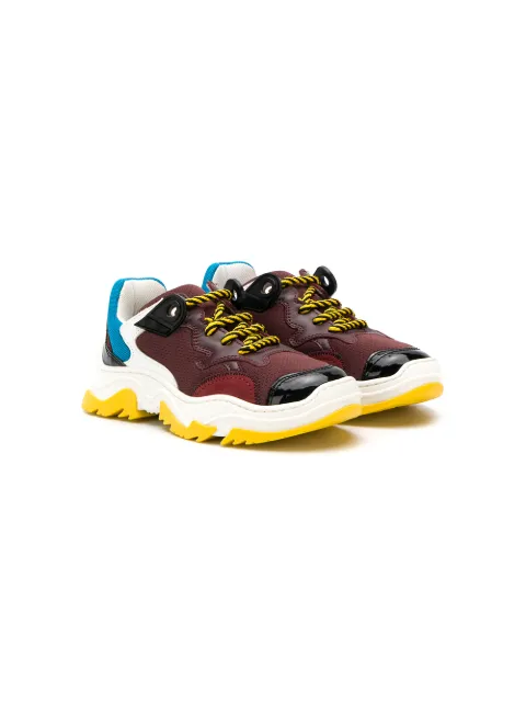Nº21 Kids colour block lace-up sneakers