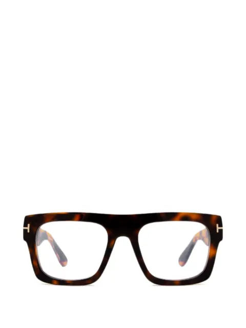 TOM FORD Eyewear tortoiseshell-effect geometric-frame glasses