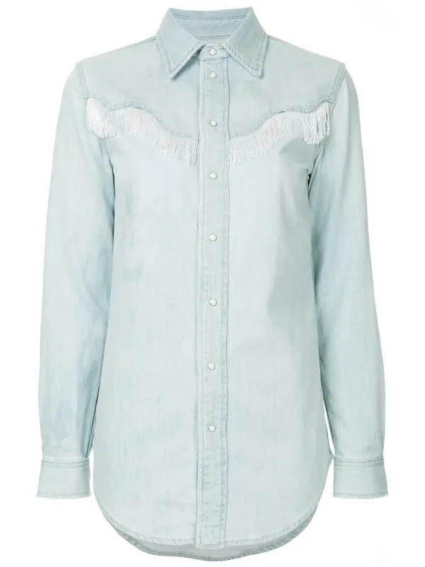 ganni denim shirt