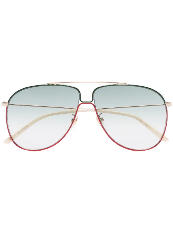 gucci red and green aviator sunglasses